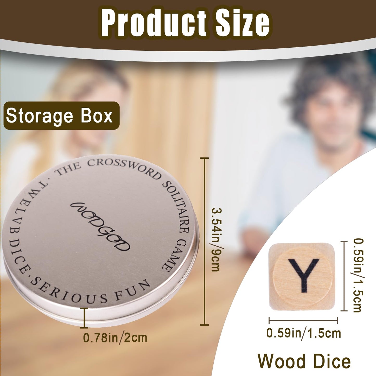 WodGod 2 Set Crossword Dice Game – Wooden Letter Dice for Travel & Family Nights