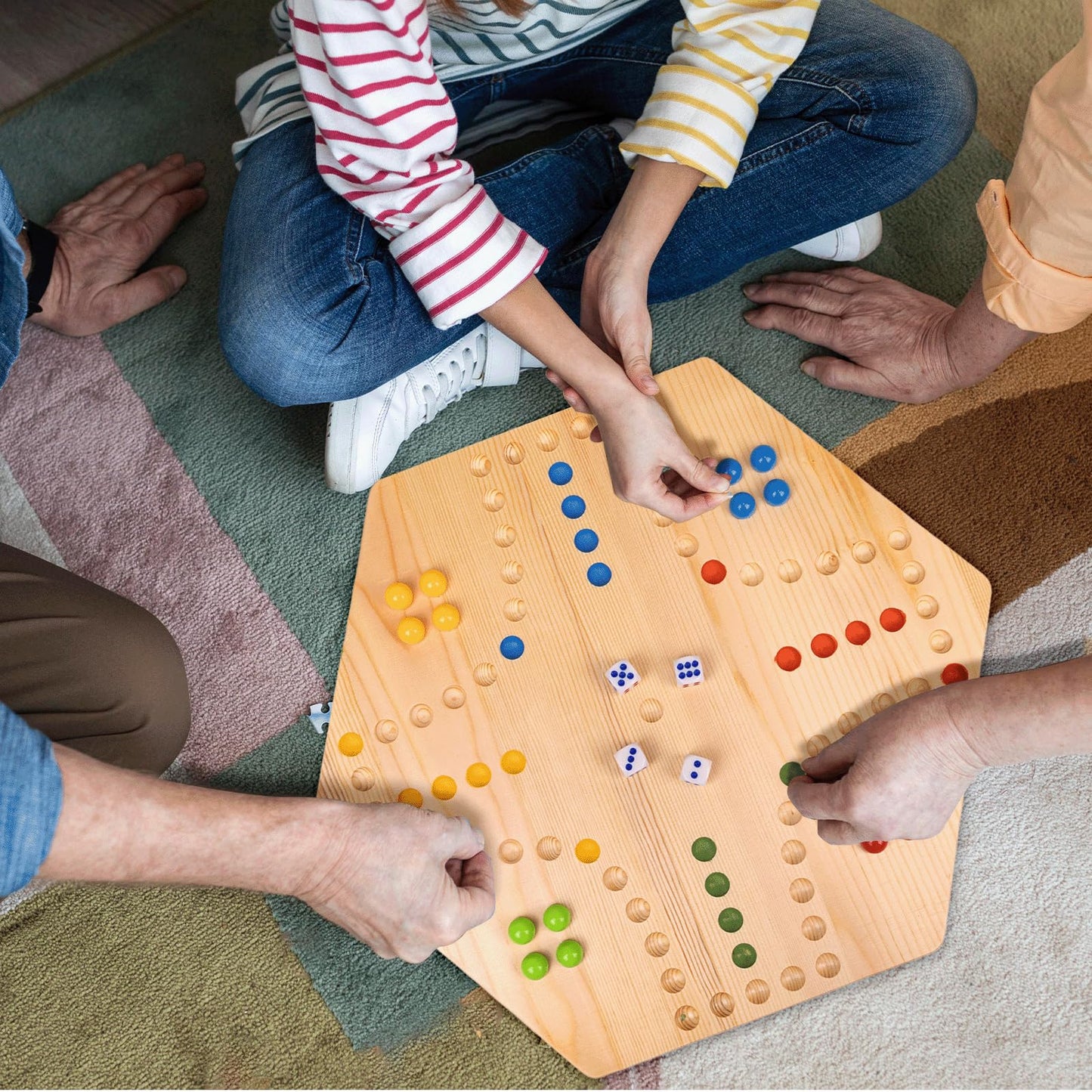 WodGod Marble Board Game – 2-in-1 Family Party Game for 4-6 Players | Portable & Colorful Set