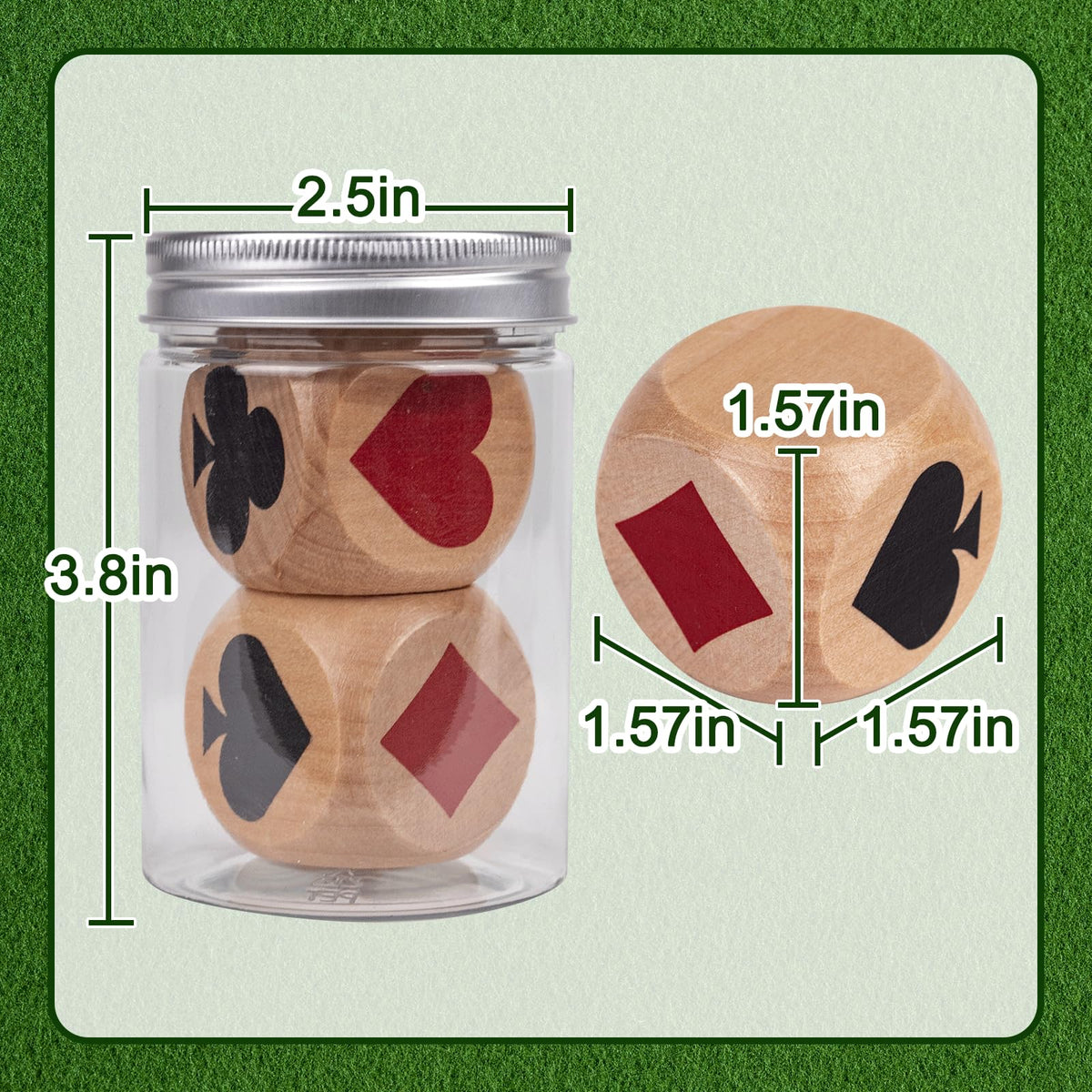 WodGod Double Trump Marker Dice 1.57'' – Euchre Trump Indicator, Wooden Cube