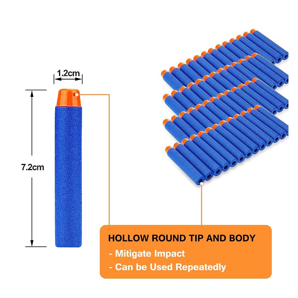 Wolftop 500 Pcs Refill Darts Pack – Universal Foam Darts for Nerf N-Strike Elite Blasters