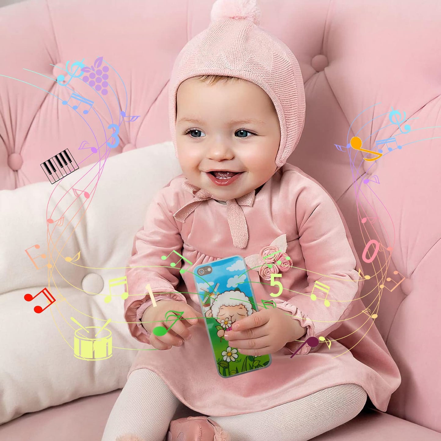 Wolmund Toy Learning Phone for Toddlers — 8 Modes & Dazzling Lights (1–3y)