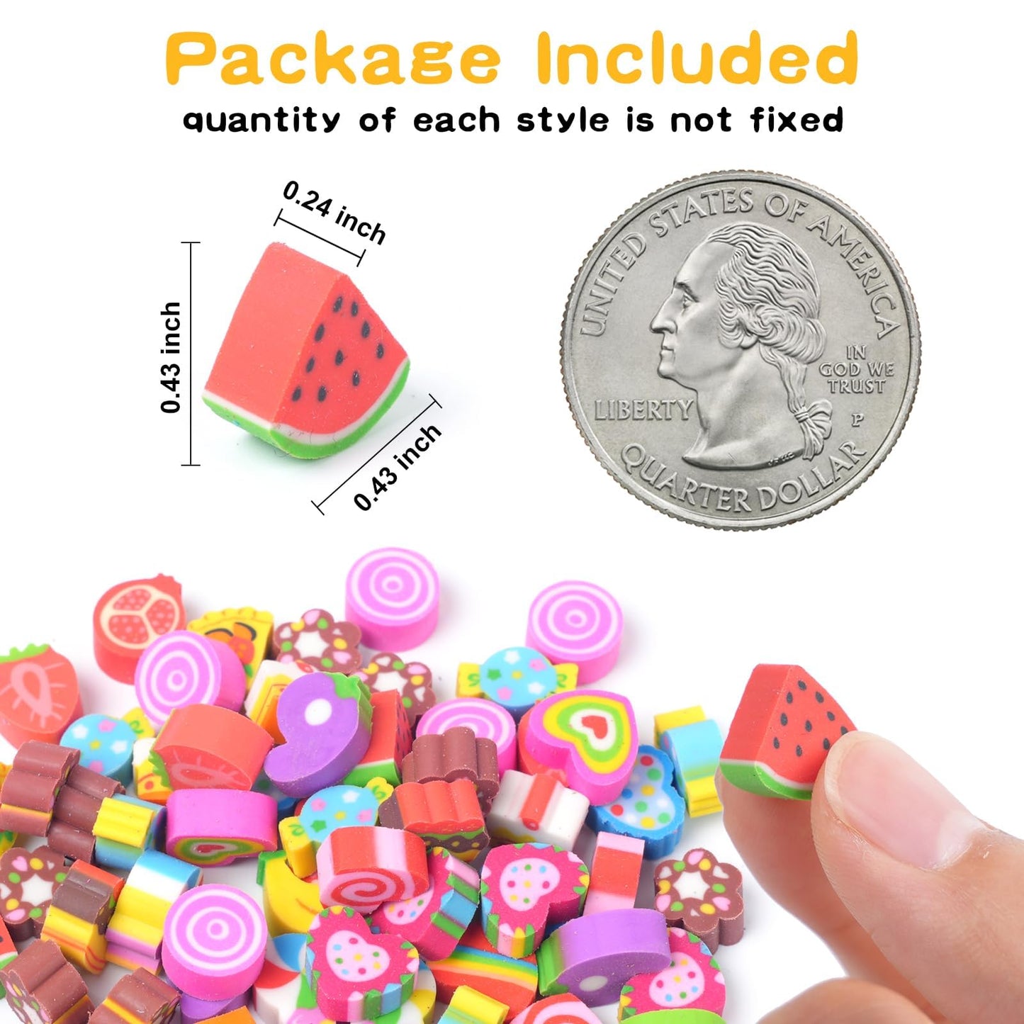 Wolpark Food Heart Mini Erasers – 170Pcs Bulk for Kids, Desk Rewards & Party Favors