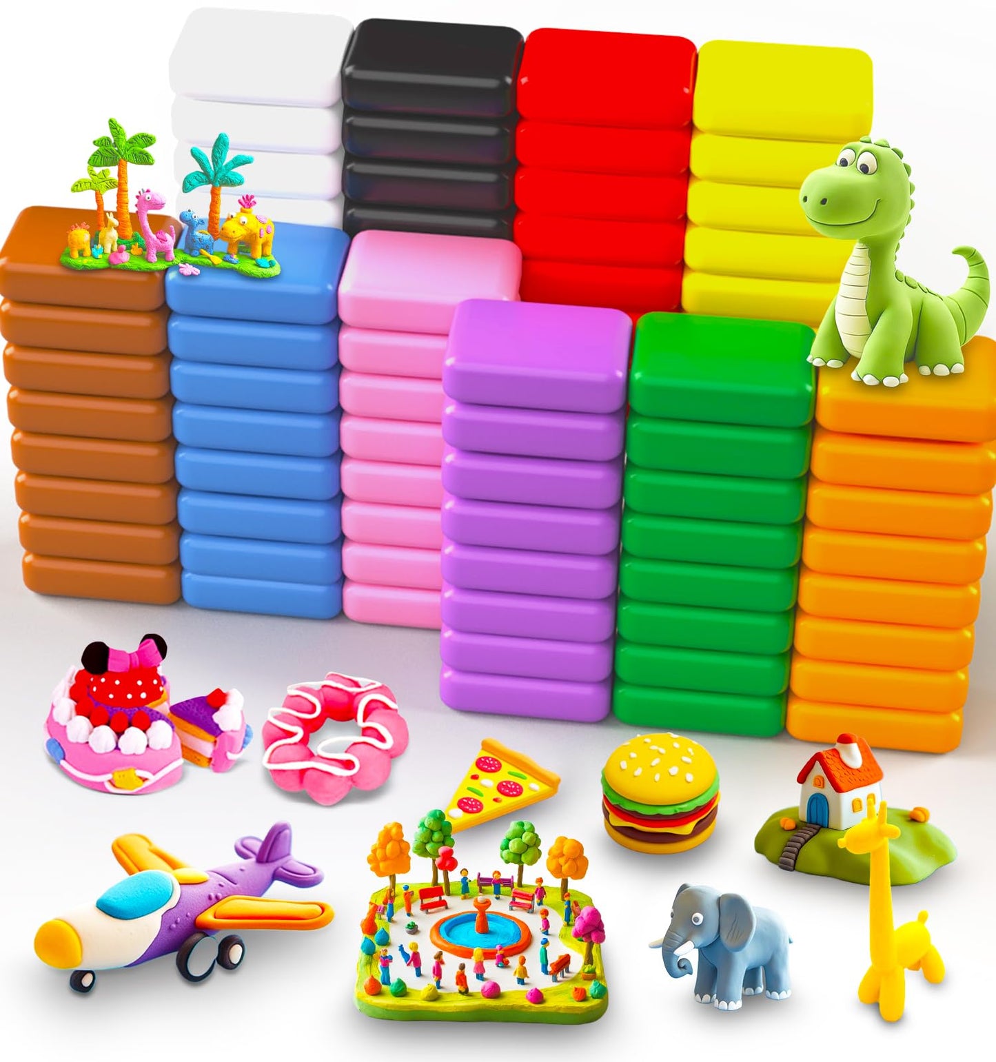 Wolwefa Air Dry Foam Clay – 80 Pack, Moldable, Lightweight Kids’ Craft Clay