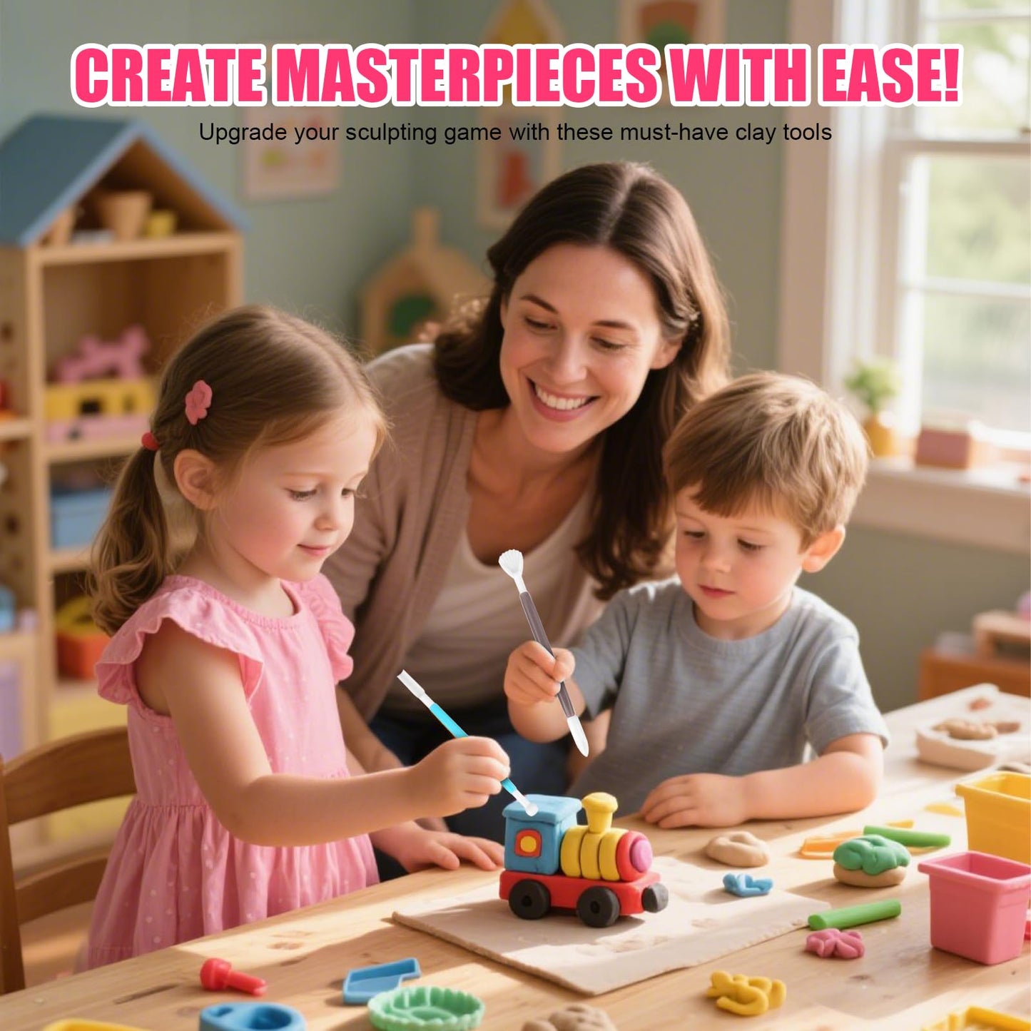 Wolwefa Air Dry Clay for Kids — 120 Packs, 100 Colors, Non-Sticky Foam Clay with Tools (Ages 3+)