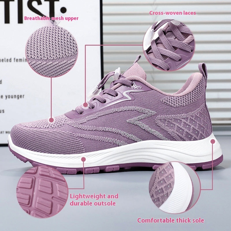 Women's Breathable Flyknit Walking Shoes | Lightweight Trainers