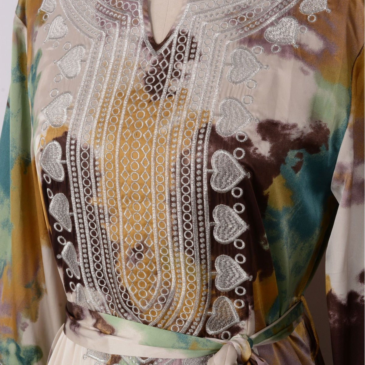 Women's Embroidered Large Swing Modest Dress