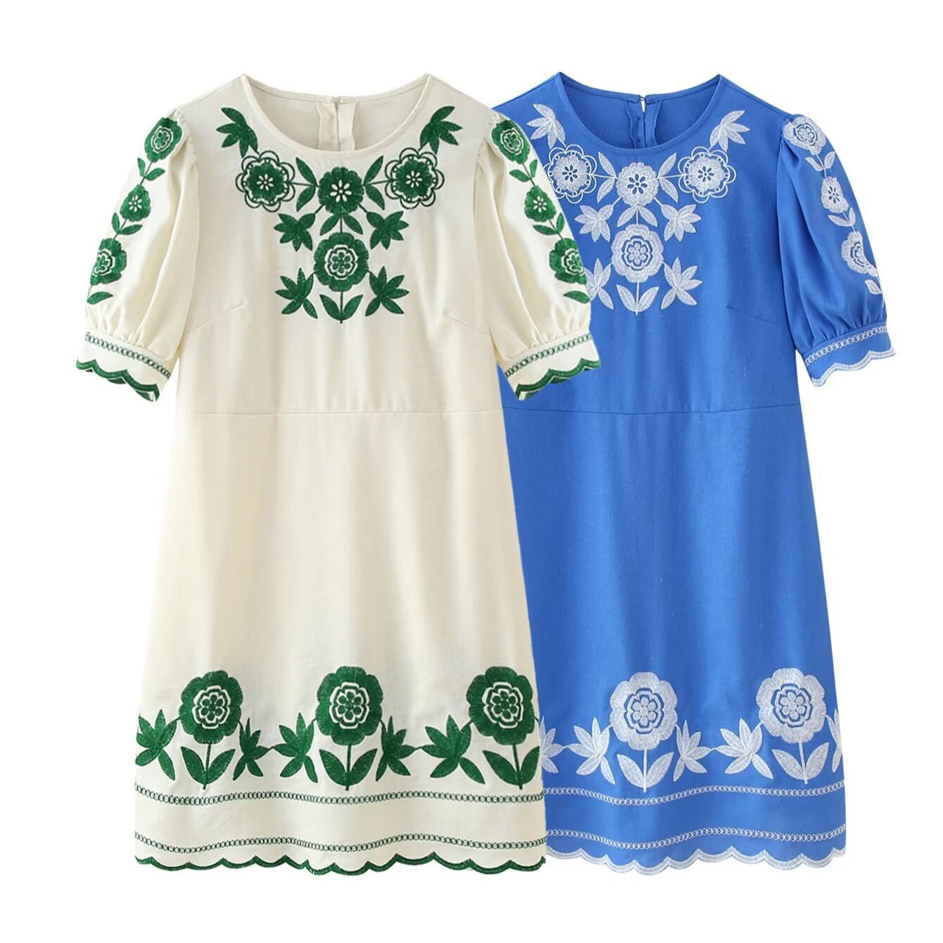 Women's Embroidered Short Sleeve Dress