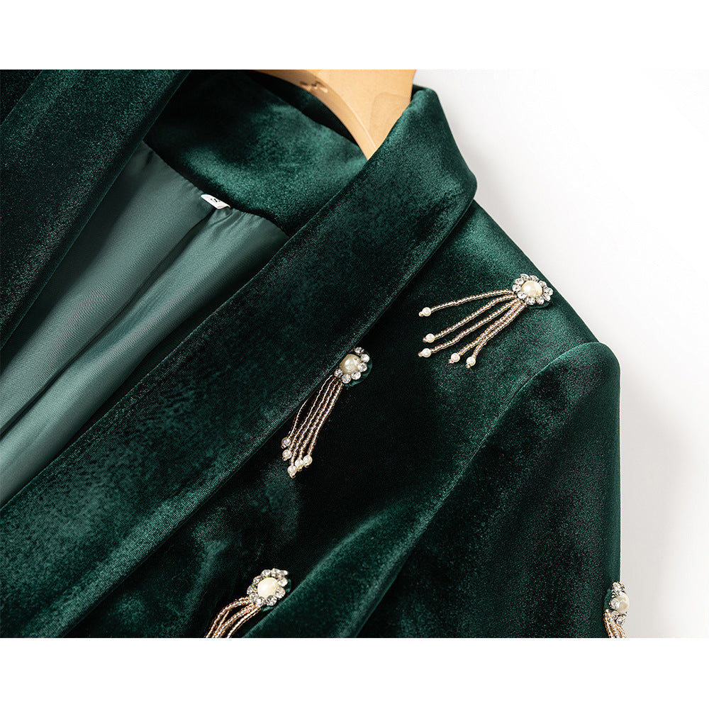 Women's Velvet Beaded Suit | Luxe Statement Two-Pieces Duot