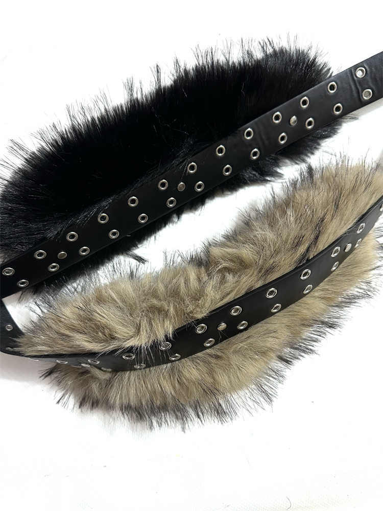 Women's Fur Stitching Luxury Belt