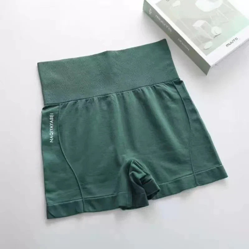 Women’s High Waist Seamless Fitness Shorts – One Size