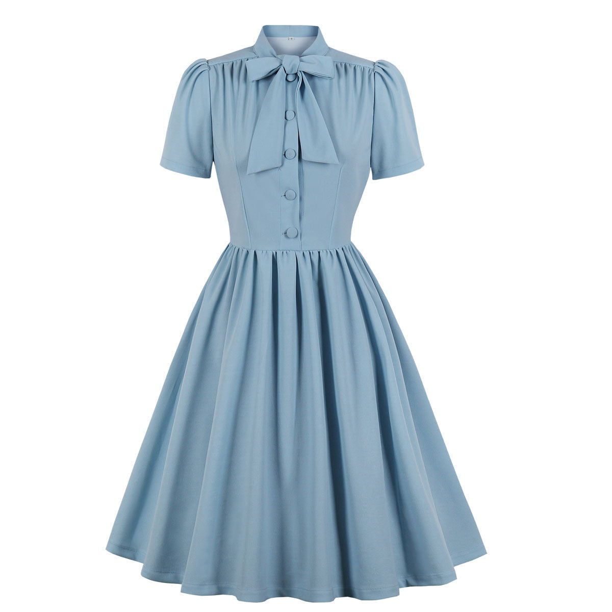 Women's Lace Up Solid Colour Swing Dress, Summer Dress