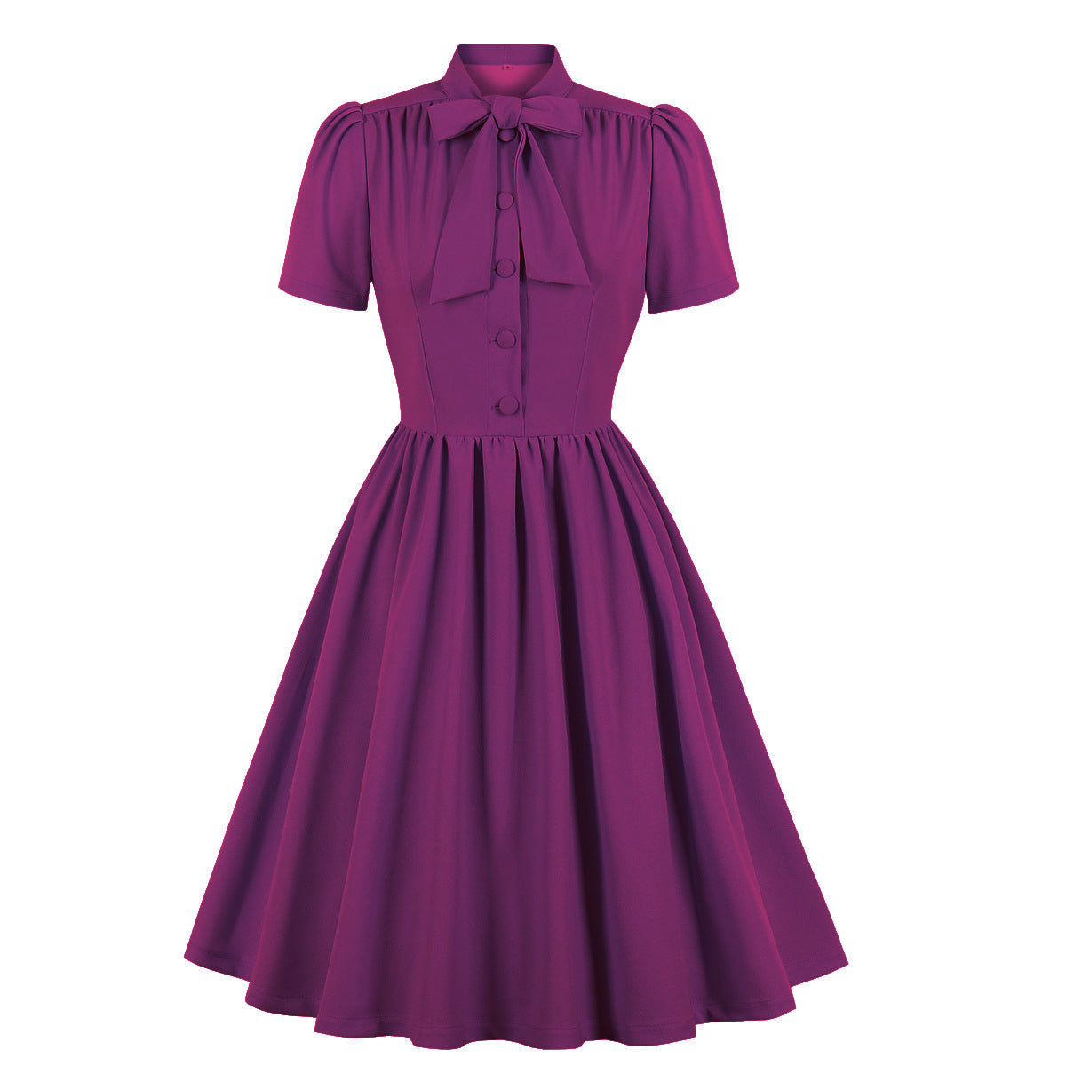 Women's Lace Up Solid Colour Swing Dress, Summer Dress