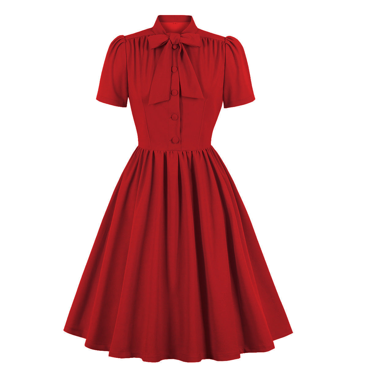 Women's Lace Up Solid Colour Swing Dress, Summer Dress