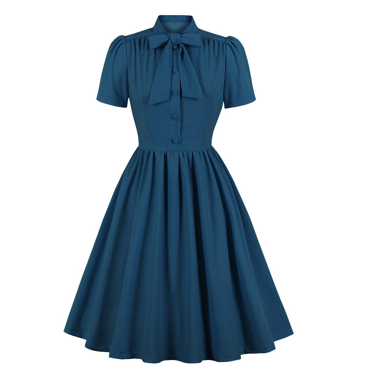 Women's Lace Up Solid Colour Swing Dress, Summer Dress