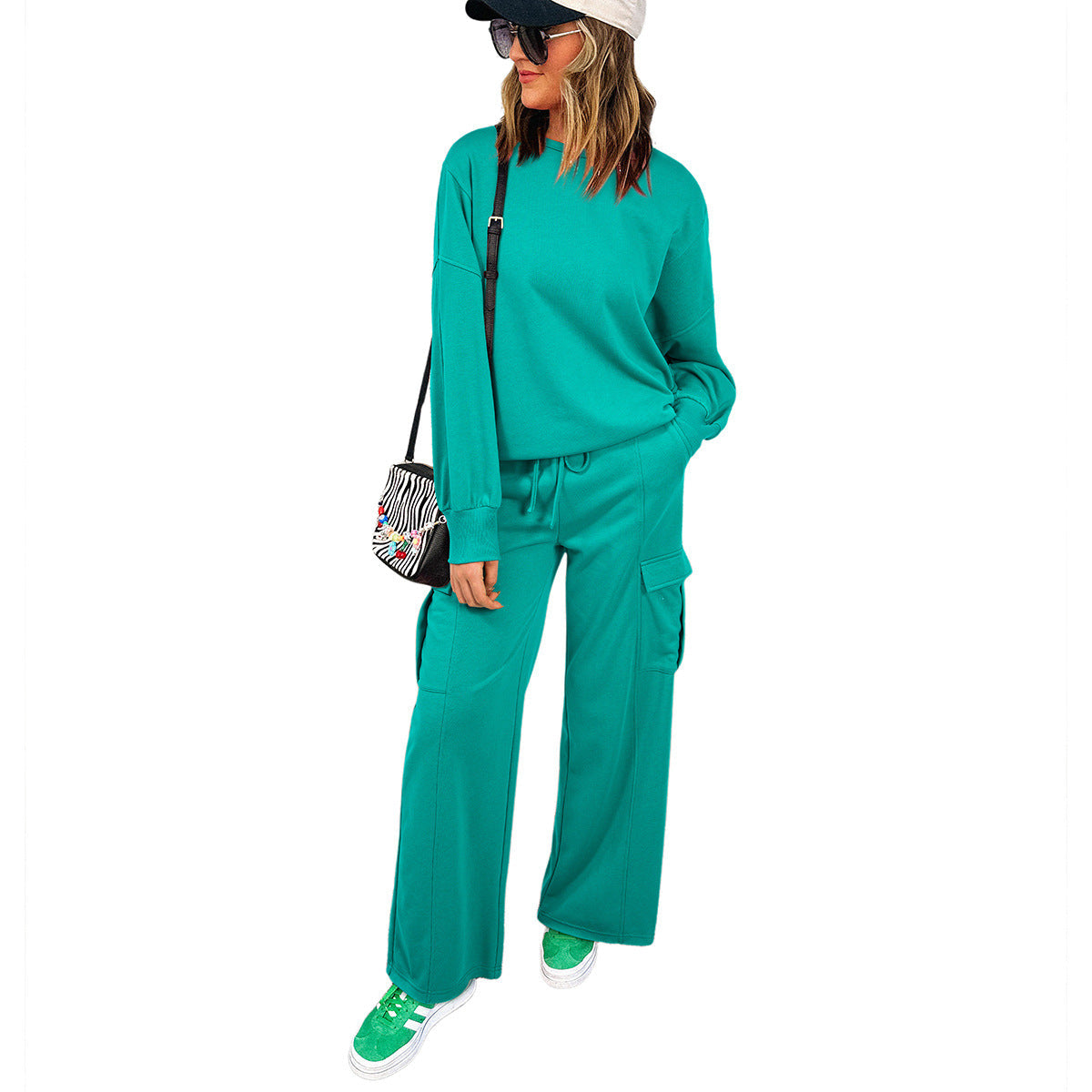 Women’s Long Sleeve Casual Sweatshirt & Trousers, Two-pieces Set