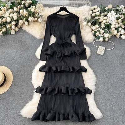 Women’s Pleated Slim Cake Dress, Summer Dress