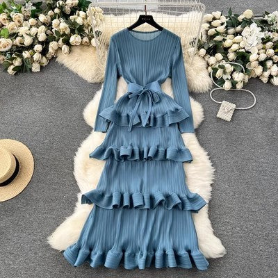 Women’s Pleated Slim Cake Dress, Summer Dress