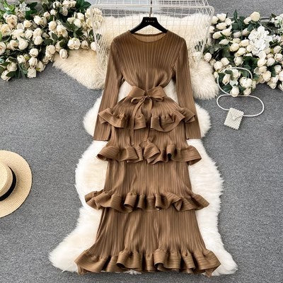 Women’s Pleated Slim Cake Dress, Summer Dress