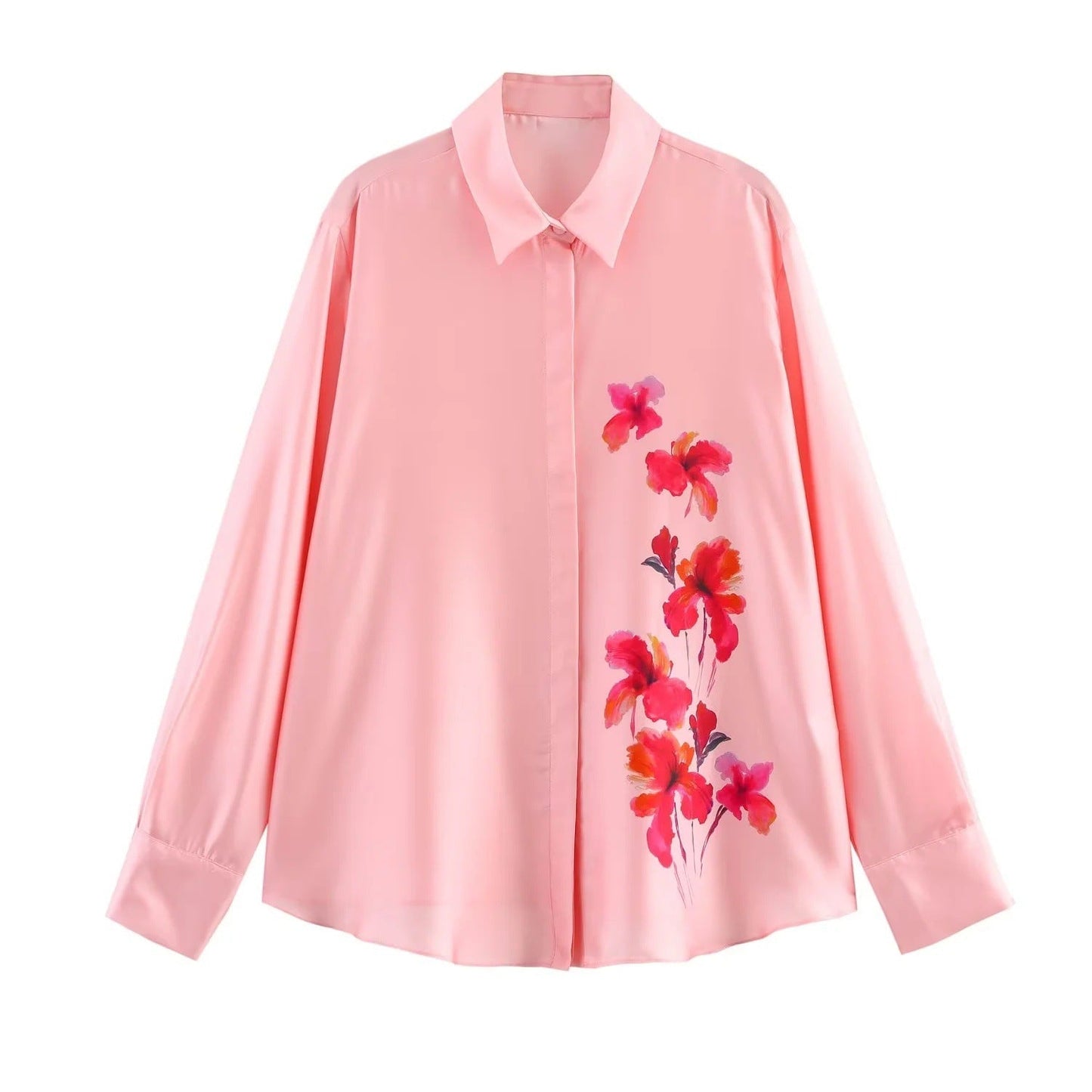 Women's Printed Lapel Shirt