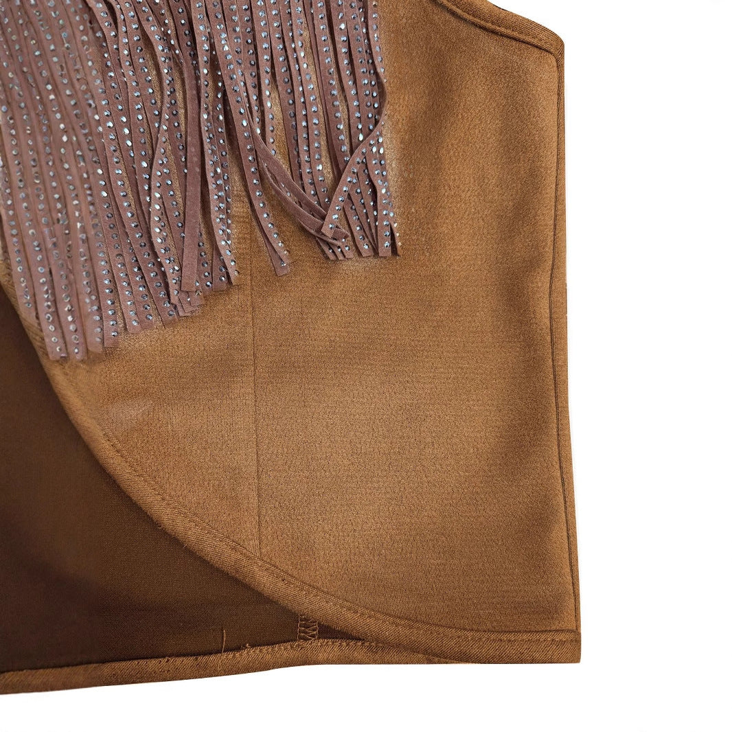 Fringed Denim Vest - Vintage Inspired