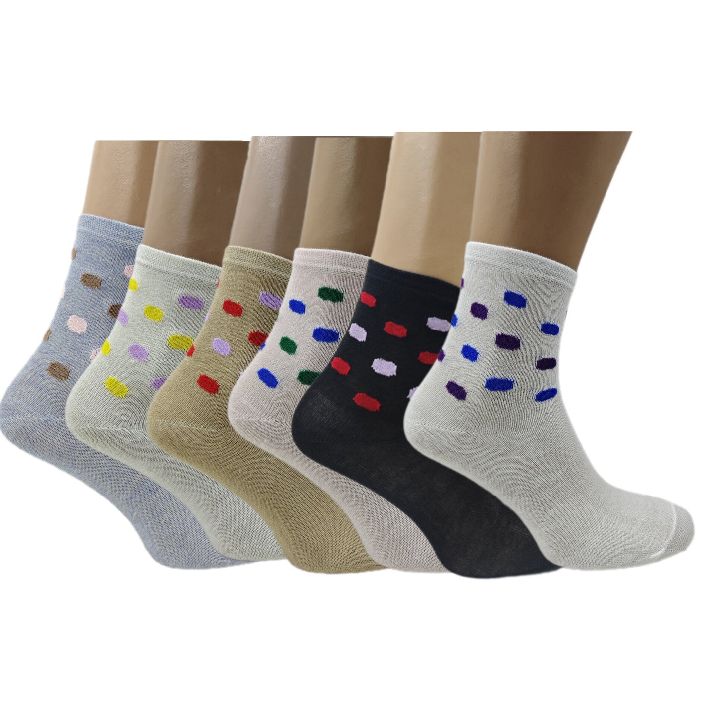 Women’s Socks With Bubble Mix Print, Set Of 6, 12 & 24 Pairs