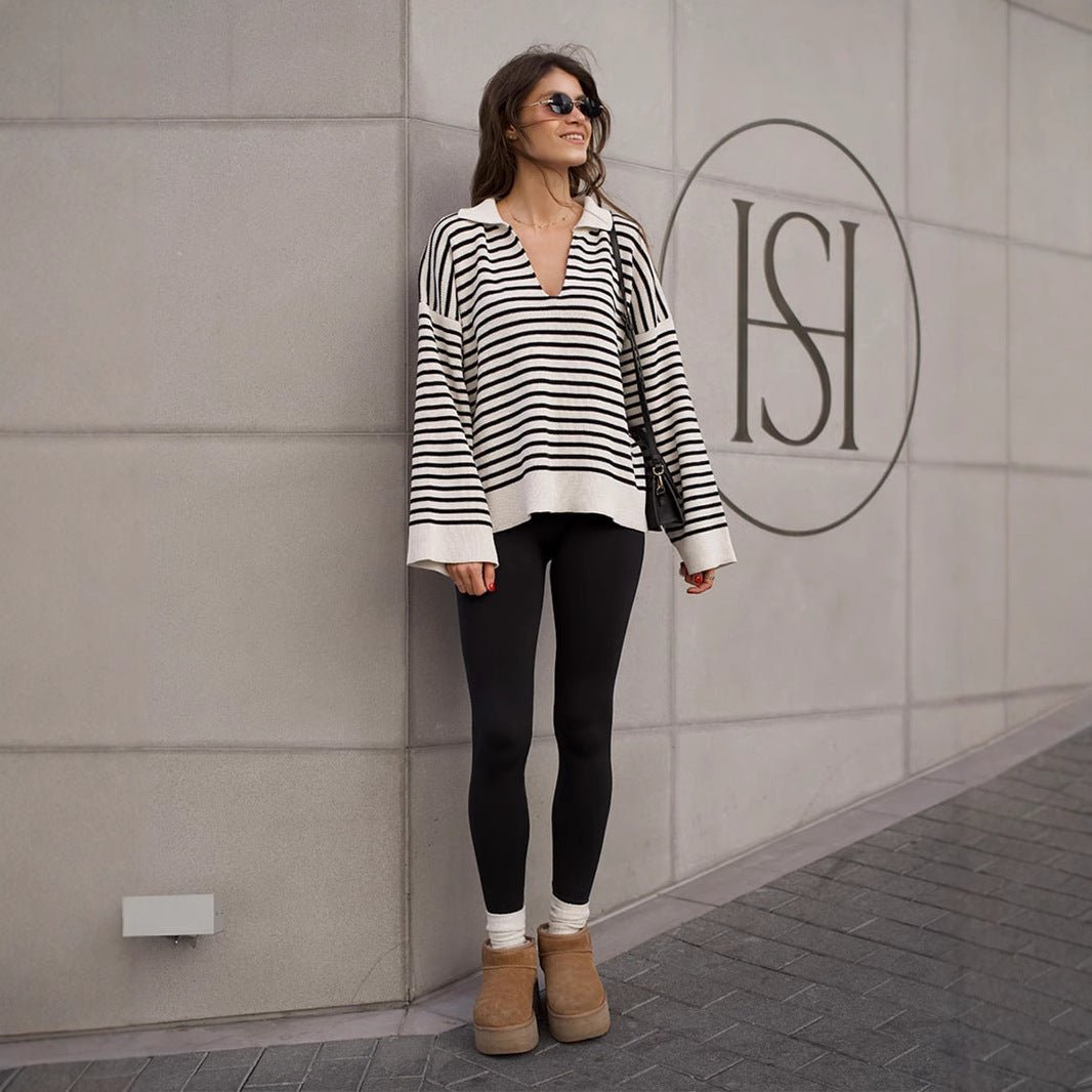 Women’s Striped Long Sleeve Sweater