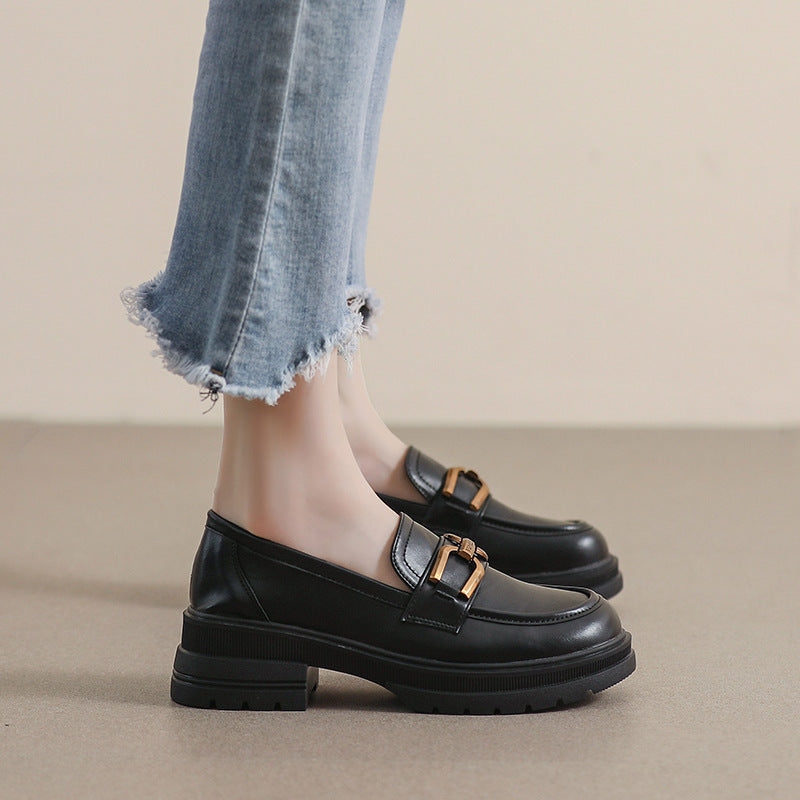 Round Toe Block Heel Pumps with Soft Sole