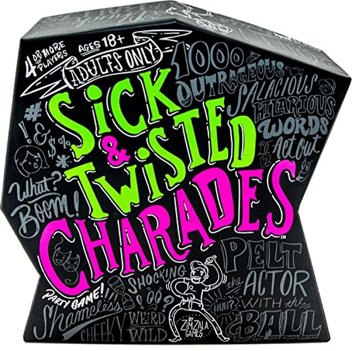 Wonder Forge Sick & Twisted Charades Party Game for Adults — 1,000 Outrageous Words