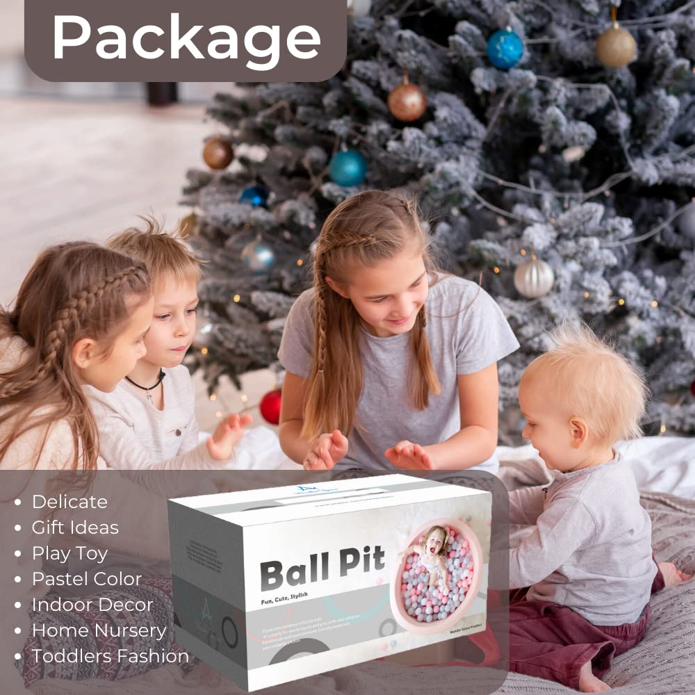 Wonder Space Deluxe Kids Ball Pit – Premium Plush, One-Piece Design (Light Grey)