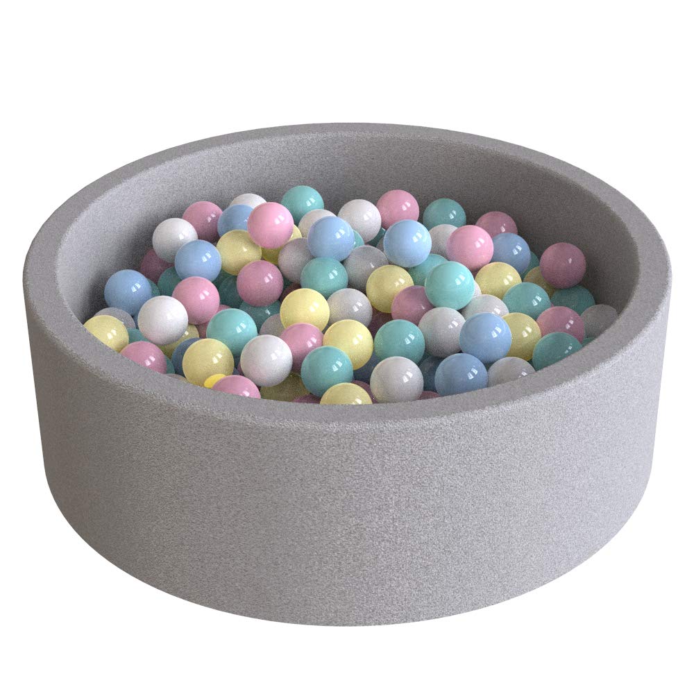 Wonder Space Deluxe Kids Ball Pit – Premium Plush, One-Piece Design (Light Grey)