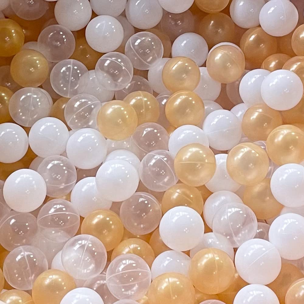 Wonder Space Soft Pit Balls – 100 Mixed Champagne, BPA-Free, Odorless, Crush-Proof Plastic