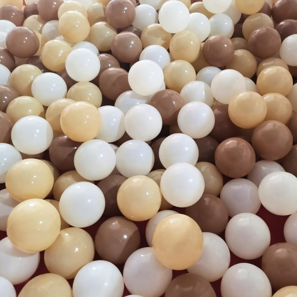 Wonder Space Soft Pit Balls – Chemical-Free Crush-Proof Plastic, BPA Free, 100 Mixed Colors (Coffee)