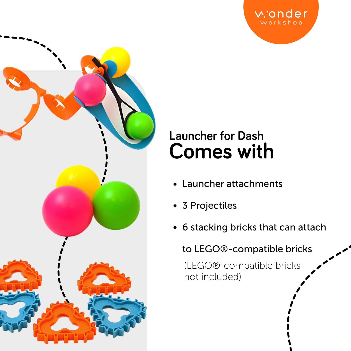 Wonder Workshop Launcher for Dash Robot, Black – Interactive STEM Play