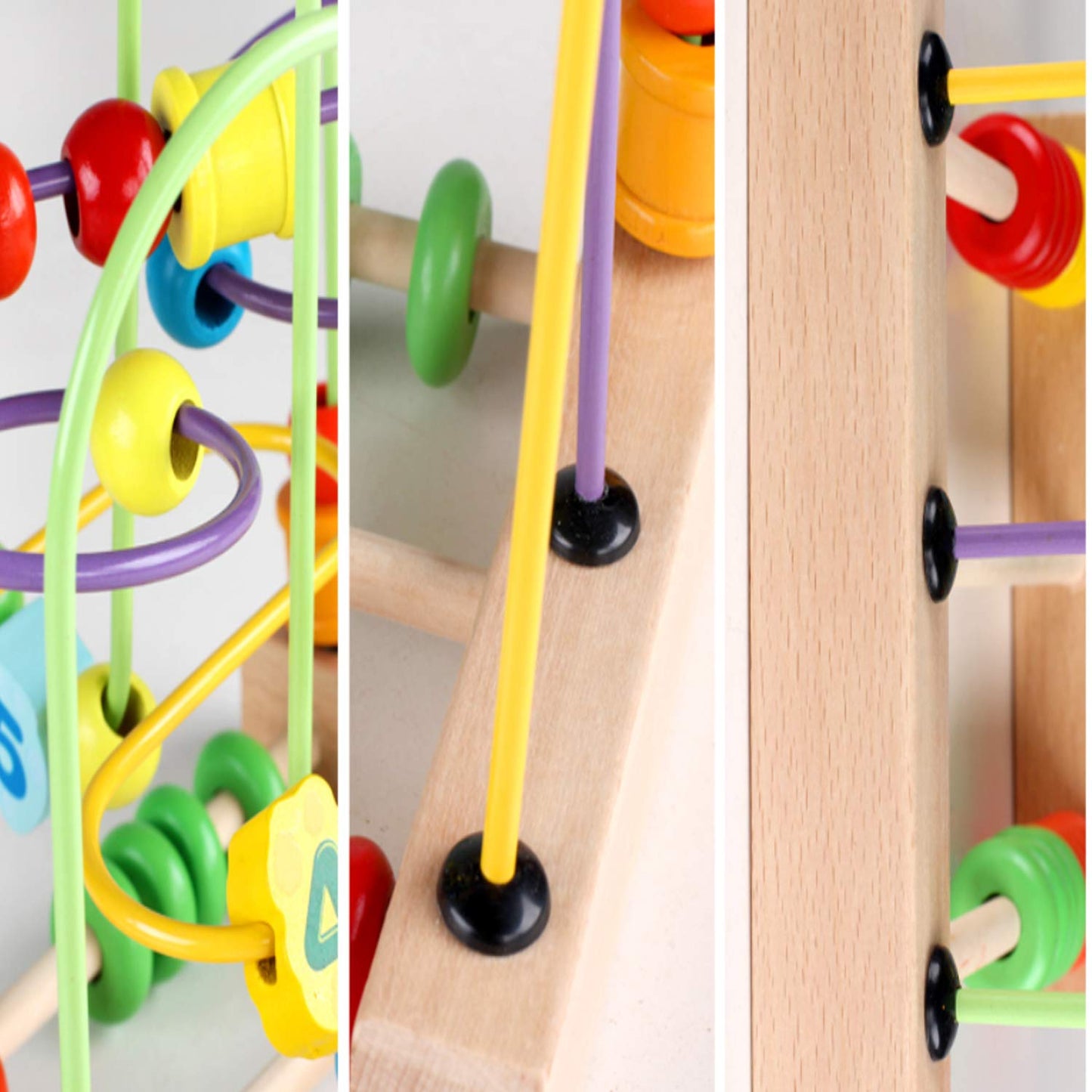 Wondertoys Bead Maze Toy for Kids — Wooden Colorful Abacus & Roller Coaster