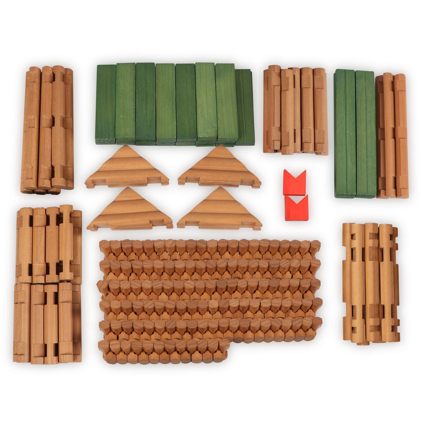 Wondertoys 328-Piece Wooden Logs Set for Kids 3+ | Classic Building Toys