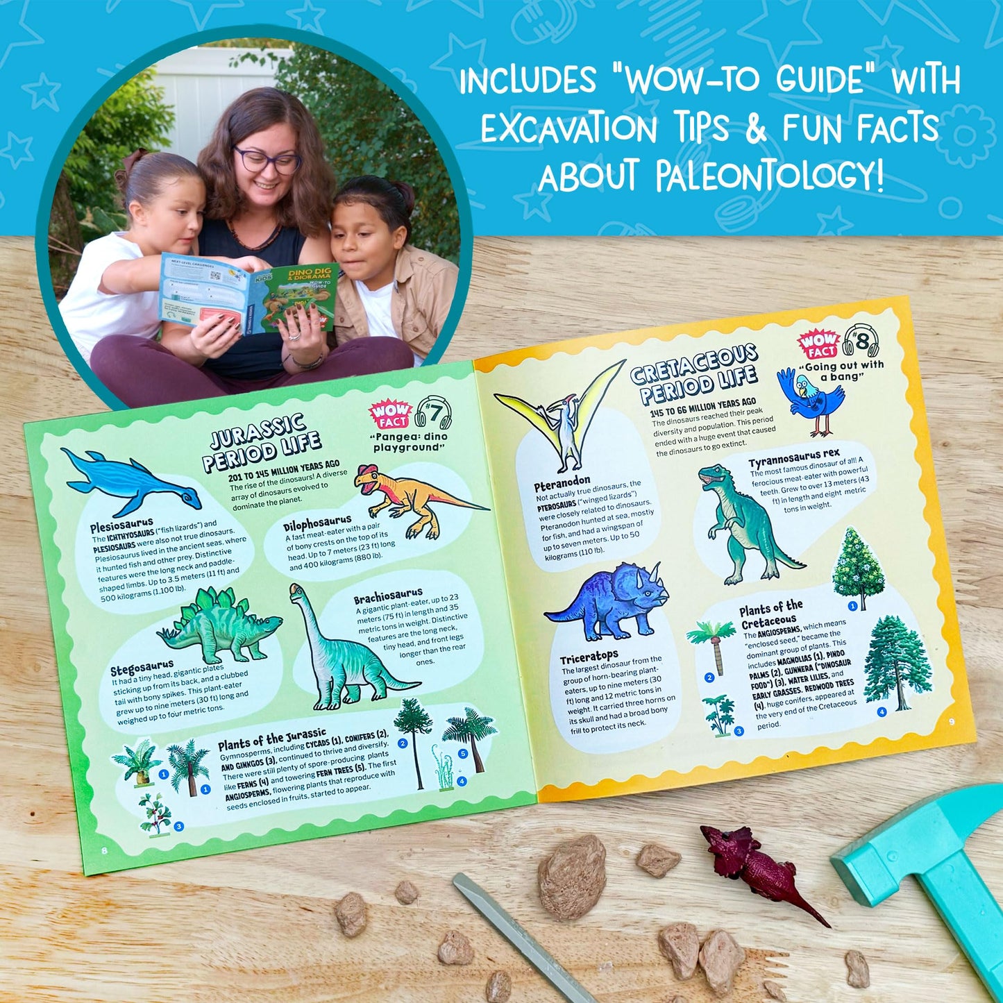 WONDERY KIDS Wow in The World Dino DIG & Diorama — 10 Excavation Eggs STEM Kit