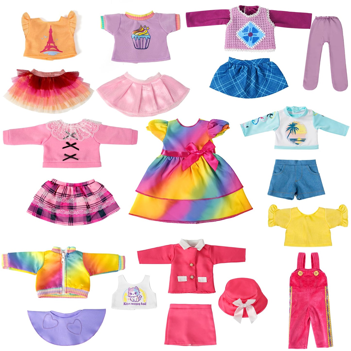 WONDOLL 9-Piece Doll Clothes Set for 18-Inch American Girl–Style Outfits