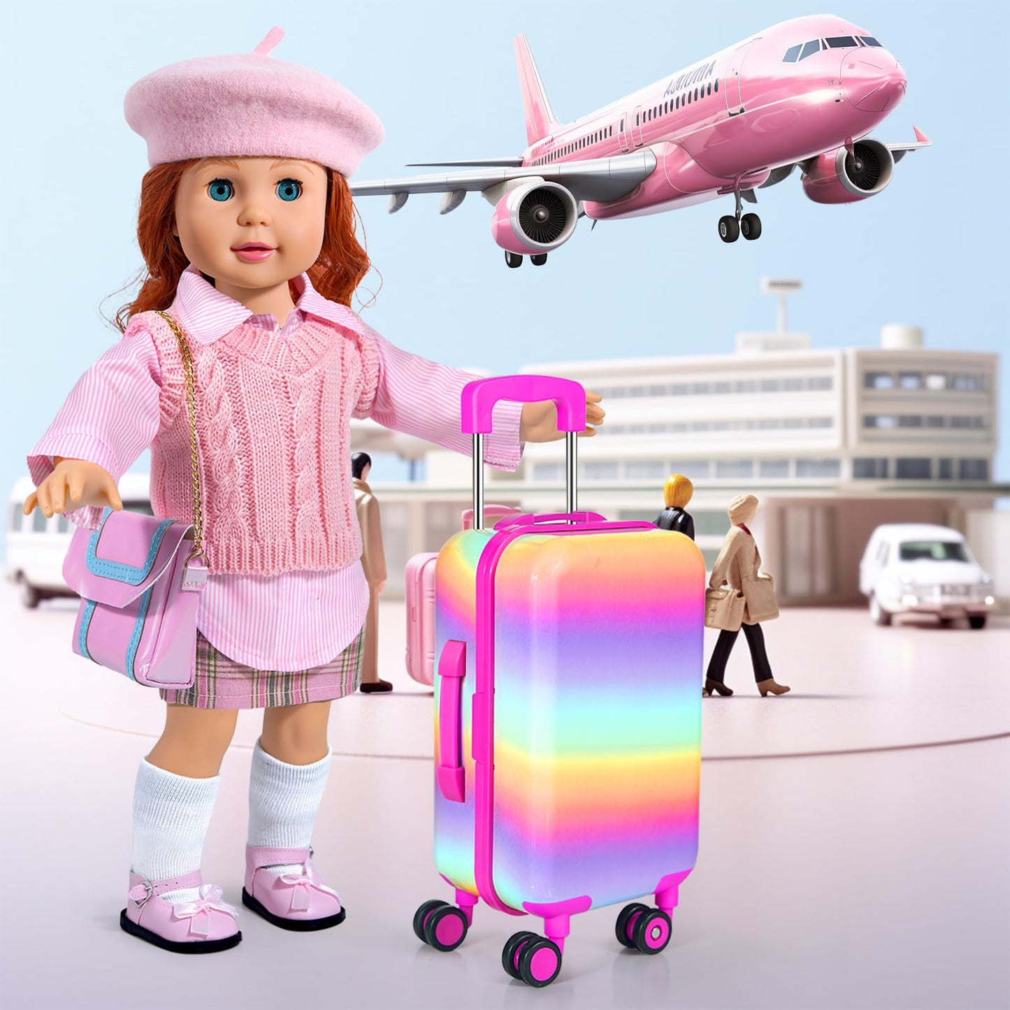 WONDOLL 27-Piece 18-Inch Doll Travel Suitcase Set – Luggage & Accessories