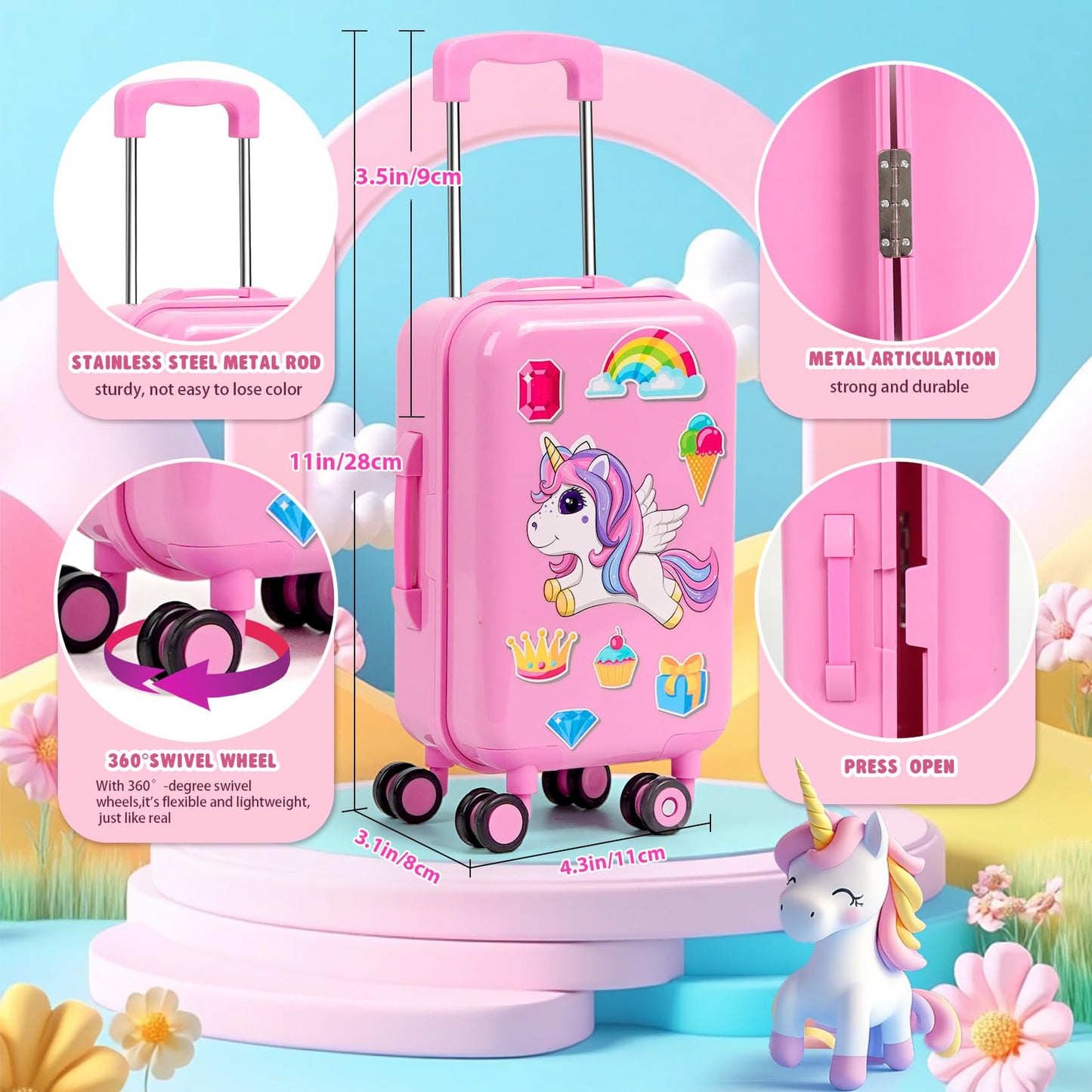 WONDOLL 26-Piece Travel Gear for 18-Inch Dolls – Luggage, Clothes & Accessories