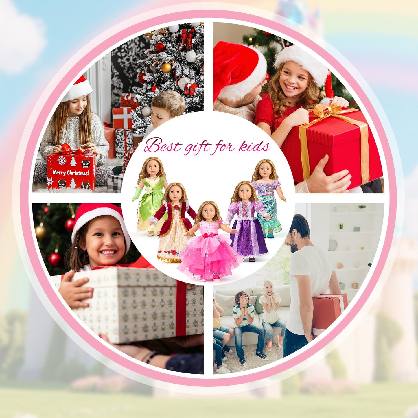 WONDOLL 18-Inch Doll Clothes & Accessories — 5-Piece Princess Dress Up Set