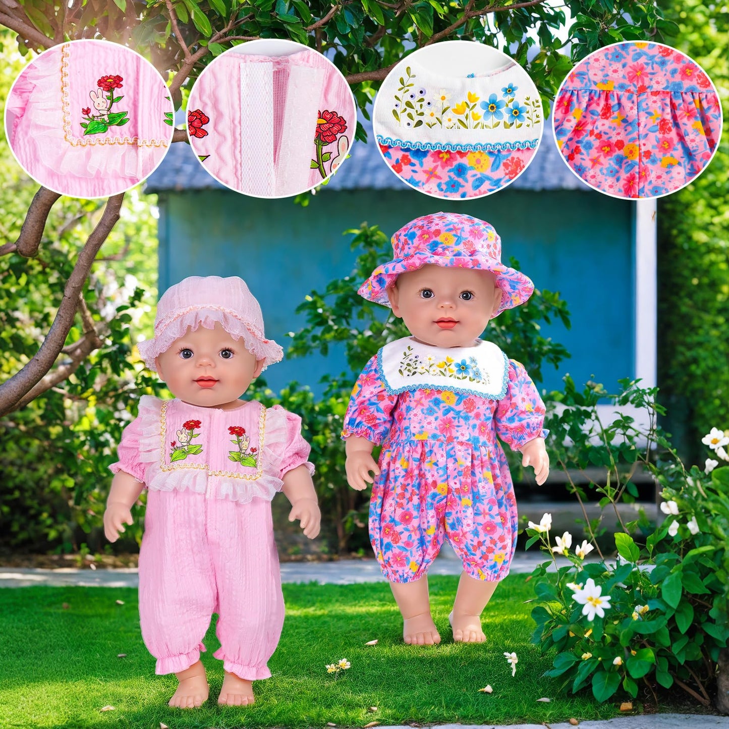 WONDOLL 6 Sets 14-16 Inch Doll Clothes & Accessories | Fits 43cm Newborn & 15 Inch Baby Doll