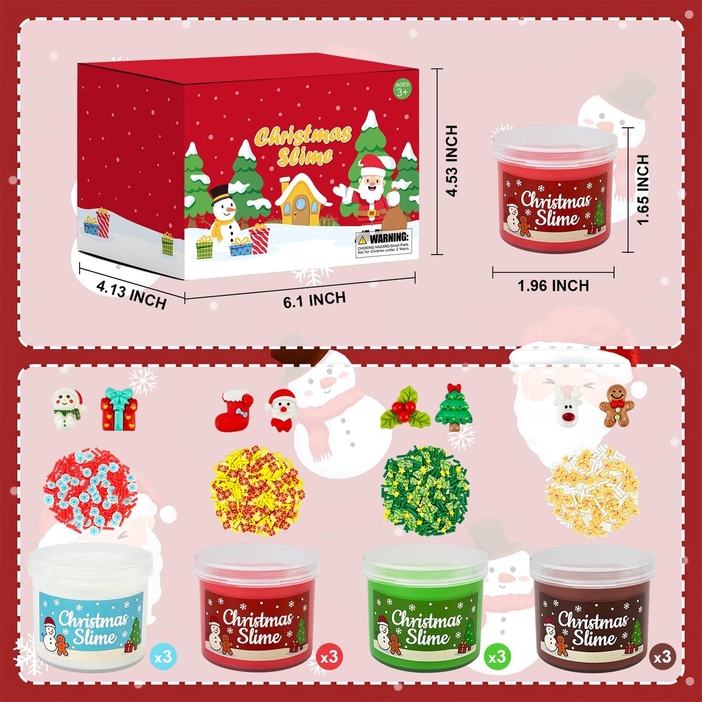 Wondrus Christmas Slime Kit 12-Pack – Holiday Party Favors & Gifts for Kids