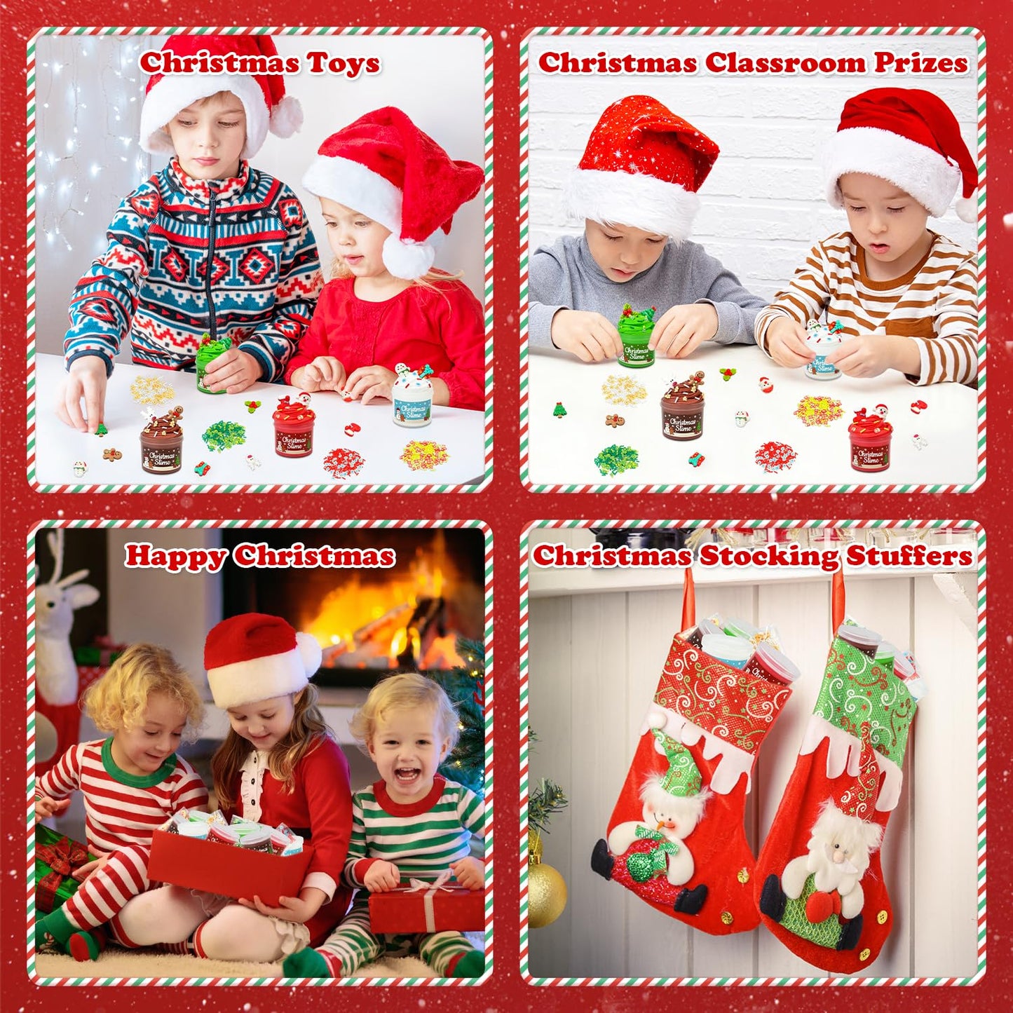 Wondrus Christmas Slime Kit 12-Pack – Holiday Party Favors & Gifts for Kids