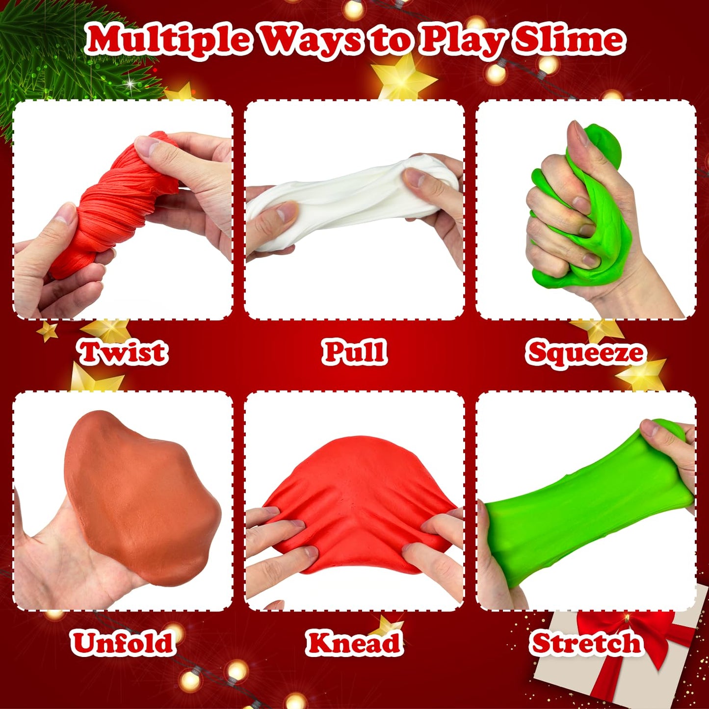 Wondrus Christmas Slime Kit 12-Pack – Holiday Party Favors & Gifts for Kids