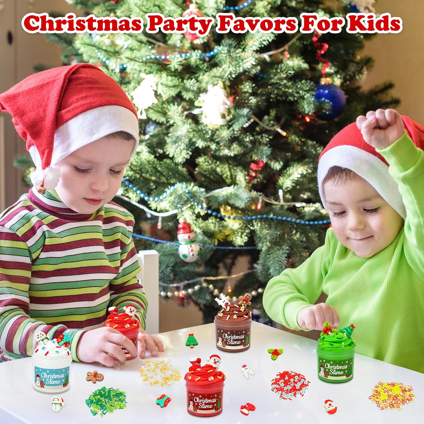 Wondrus Christmas Slime Kit 12-Pack – Holiday Party Favors & Gifts for Kids