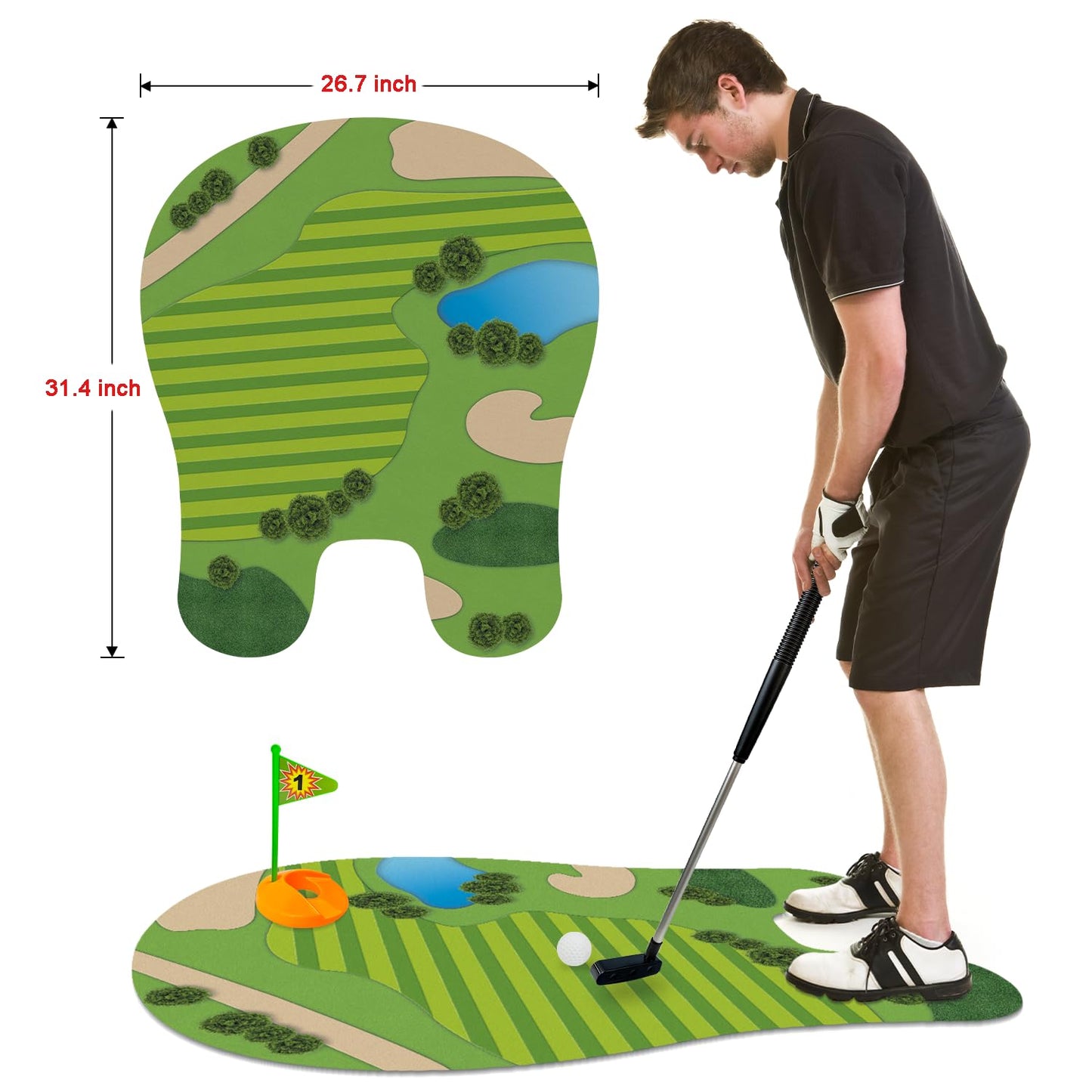 Wondrus Toilet Golf – Funny Mini Golf Gag Gift for Men, Dad & White Elephant