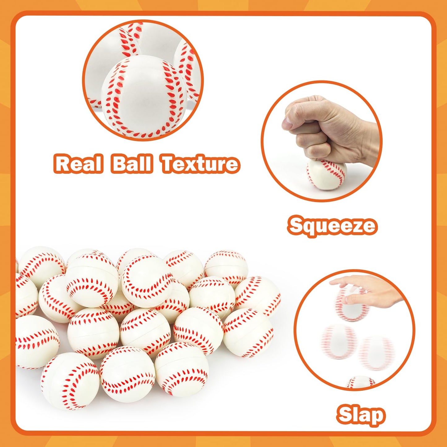 Wondrus Baseball Valentines Cards & 24 Mini Stress Balls – Non-Candy Classroom Gifts