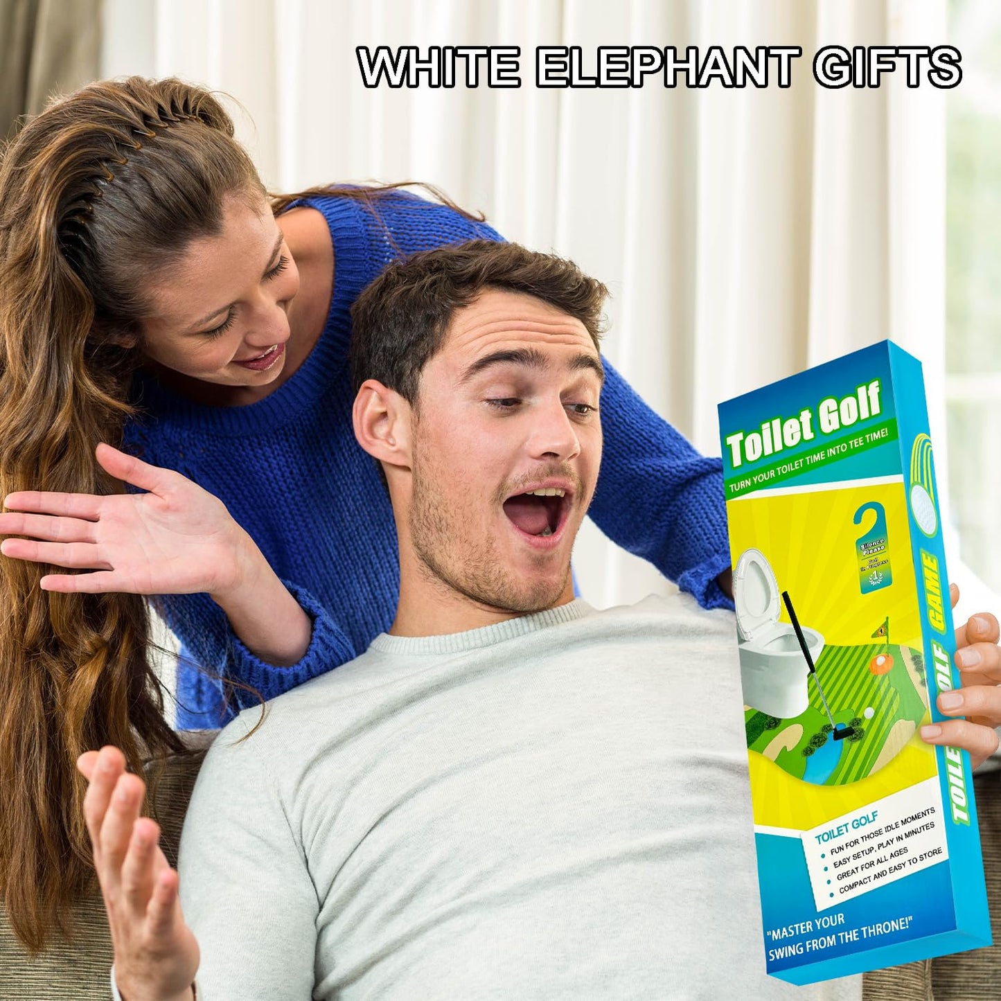 Wondrus Toilet Golf – Funny Mini Golf Gag Gift for Men, Dad & White Elephant