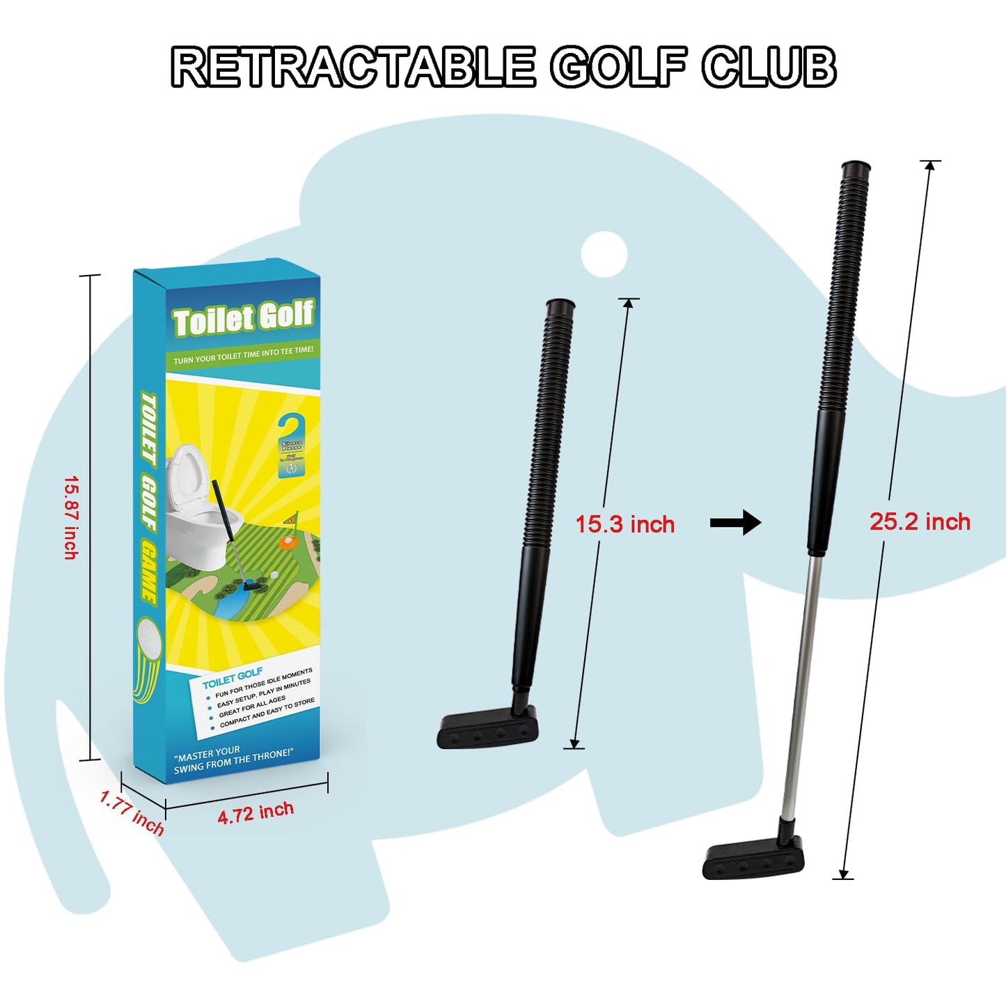 Wondrus Toilet Golf – Funny Mini Golf Gag Gift for Men, Dad & White Elephant