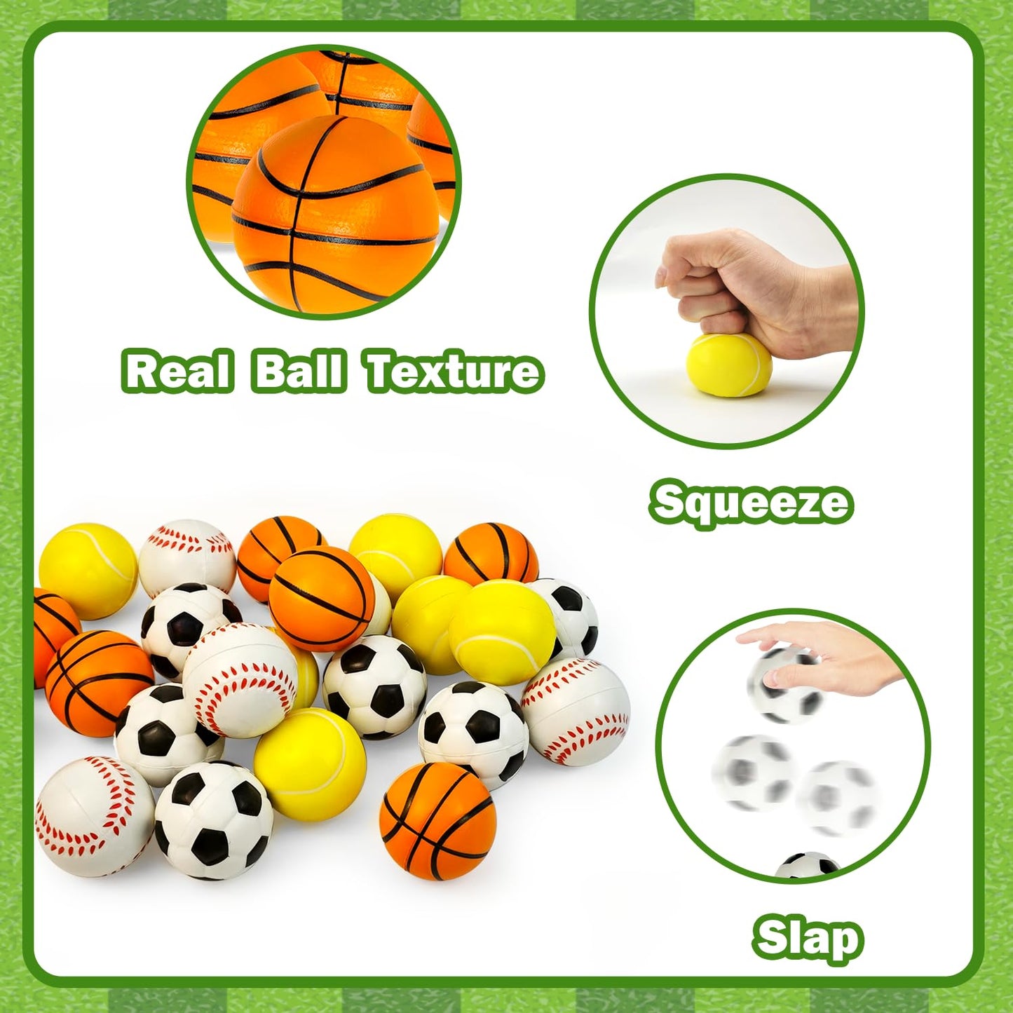 Wondrus Stress Ball Valentines Day Cards – 24-Pack Mini Foam Sports Toys for Kids